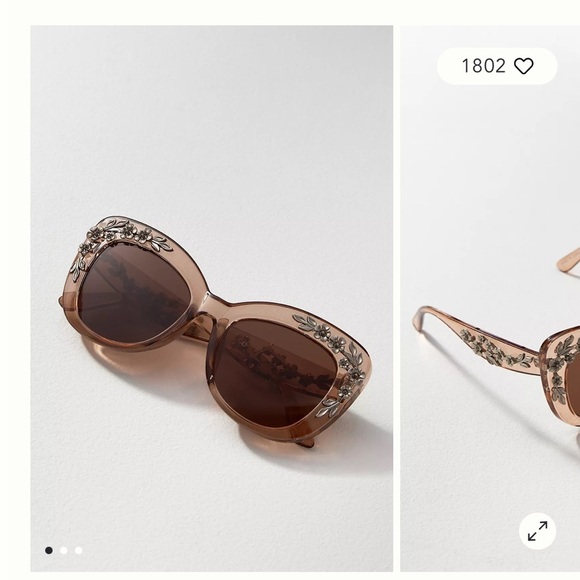 Anthropologie Floral Trimmed Sunglasses New - Picture 2 of 9
